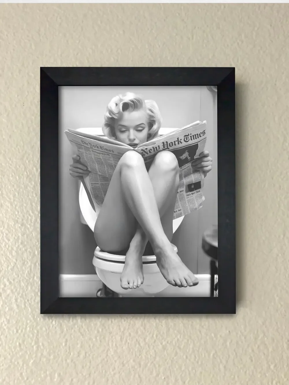 Marilyn Monroe Bathroom Wall Art – Vintage Glam Framed Decor